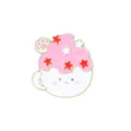 Simpatico gatto gelato smalto spilla rosa metallo distintivo badge per borsa e vestiti - Gatto del Cono (CZ1016-2)