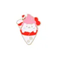 Simpatica spilla in metallo gelato gatto rosa smalto dolce distintivo zaino accessorio - Gatto della Torta a Doppio Strato (CZ1016-4)