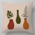 Fodera per cuscino botanico astratto, copricuscino decorativo geometrico moderno per divano. - Fodera per Cuscino in Lino Bifacciale 45x45cm / BZ20221003-2