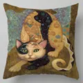 Funda de cojín decorativa con un hermoso estampado de gato de arte para el hogar. - BZ202301016-6