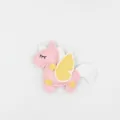 Detalle de llavero bolso colgante unicornio de cuero lindo, accesorio dije pegaso rosa de PU. - Rosa