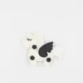 Lindo llavero colgante de bolso pegaso de cuero negro y blanco accesorio elegante - Blanco