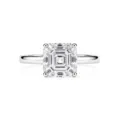 Stunning 6mm Asscher Cut Moissanite Ring S925 Silver Minimalist Women Ring Gift - Size 5 / 6mm Asscher Moissanite / Platinum Silver (FDJZ-501)