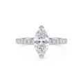 S925 Silver 1 Carat Marquise Moissanite Ring Stackable Minimalist Classic Wedding Band - Size 5 / Marquise Pave Style (FDJZ-507) / 5*10mm / White Gold