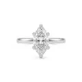 Stunning 1ct marquise cut moissanite ring in sterling silver elegant six prong engagement band - Size 5 / Six-Prong Marquise Style (FDJZ-508) / 5*10mm / White Gold