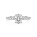 Stunning 5x7mm oval cut moissanite ring with pave band in S925 sterling silver for women wedding. - Size 5 / Oval Cut Pave Band Style (FDJZ-510) / 5*7mm / White Gold
