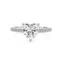 Sterling silver 6.5mm heart moissanite ring for women, sparkling pave band jewelry gift. - Size 5 / Heart Cut Style (FDJZ-503) / 6.5mm