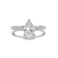 1CT Pear Cut Moissanite Ring 925 Sterling Silver Engagement Wedding Ring for Women - Size 5 / Pear Cut Style (FDJZ-505) / 5*8mm / White Gold