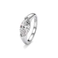 Silver Marquise Moissanite Ring for Women S925 Minimalist Elegant Fashion Jewelry - FDJZ-520 - White Gold - 5*10mm Moissanite