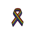 Broche esmaltado de cinta arcoíris, insignia de aleación metálica para decorar ropa. - Cinta de Arco Iris (CZ2191)