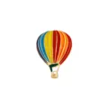 Colorful hot air balloon enamel pin badge, artistic painted alloy brooch for clothes decoration. - Pink Blue Striped Balloon(CZ2494-3)