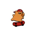 Cute capybara enamel pin skateboard design cartoon animal brooch alloy badge for bags and clothes - Skateboarding Capybara (CZ2757-1)