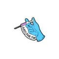 Medical theme enamel pin blue glove syringe badge cartoon metal brooch clothing decoration - Just The Tip Syringe Style (CZ2740-2)