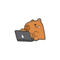 Capybara cartoon enamel pin cute animal brooch for bags clothes alloy painted badge aesthetic - Office Working Capybara (CZ2757-5)
