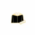 Graduation Gown Enamel Pin Variant, Black and Gold Academic Dress Brooch, Cute Mini Metal Badge - Academic Gown Style (CZ3000-1)