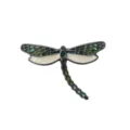 Exquisite dragonfly brooch with green and white enamel, stylish alloy pin for clothing decor. - Dragonfly Shape (CZ2152) / Yellow