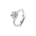 925er Silber Moissanit Ring Klassischer Sechs Krappen Solitär Ring Modische Variante - Größe 5 / Klassischer Sechs-Zinken-Stil (FDJZ-016)