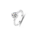 925er Sterlingsilber 1 Karat Moissanit Solitär verstellbarer Ring edler Damenschmuck - Größe 5 / Überkreuzter Schaft-Stil (FDJZ-018)