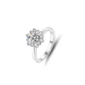 925er Sterlingsilber Moissanit Ring Cluster Halo Verlobungsring glitzernder Schmuck - Größe 5 / Blumen-Cluster-Stil (FDJZ-023)