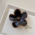 Molletta per Capelli a Fiore Tartaruga Elegante Fermaglio in Acrilico per Donne! - Grande-Fiore Nero