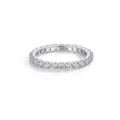 925 silver full eternity moissanite ring minimalist stacked dainty silver ring for women - Size 5 / White Gold