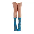 Blue lace ruffle calf socks Japanese Lolita sweet cute student stockings hosiery main. - One Size / Teal