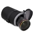 Zwarte gewatteerde camera lens tas beschermende cilinder tas met rits voor fotograaf - A8090 originele maat S / Zwart