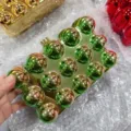 Green gradient acrylic bubble ball clutch bag detail, unique sphere design hard box bag. - Iridescent Pink Green