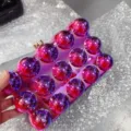 Acrylic egg clutch bag unique spherical shell evening bag fashion chain cross-border bag - Iridescent Pink Purple