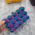 Colorful acrylic bubble clutch bag evening party purse shiny gradient hard case handbag - Dazzling Purple Blue