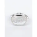 Silver rhinestone evening clutch bag, luxury crystal metal minaudière handbag for women. - Silver Style 5