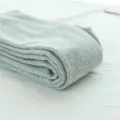 Comfortable ribbed knit tights for women, thick warm winter leggings in light grey color. - One Size / Light Gray