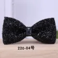 Black rhinestone crystal bow tie for men wedding groom formal shirt stylish accessory. - Black