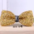 Gold rhinestone crystal bow tie for men wedding groom formal suit party accessory style - Gold