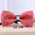 Red crystal rhinestone bow tie for men wedding party groom formal suit neckwear accessory sparkling 1pc - Wine Red Silver