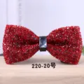 Wine red crystal bow tie for men, sparkling rhinestone wedding groom groomsmen shirt accessory. - Burgundy Rhinestone