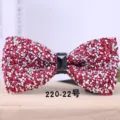 Wine red crystal bow tie for men wedding groom groomsmen sparkling rhinestone necktie - Burgundy Red Silver
