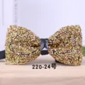 Gold rhinestone bow tie groom wedding formal neckwear men fashion crystal bowtie variant - Champagne Gold