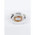 Silver metal rhinestone hard clutch bag, crystal evening box bag for women and girls. - Silver Style 9