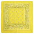 Yellow Paisley Bandana Vintage Hip Hop Headband Square Scarf Neck Wrap for Unisex - Yellow