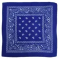 Blue paisley bandana classic hip hop head wrap square scarf for men and women street dance. - Sapphire Blue