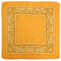 Orange paisley bandana, hip hop headband, vintage square scarf, streetwear accessory. - Gold Yellow