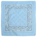 Light blue paisley bandana, classic retro hiphop streetwear headscarf and multiuse neck wrap. - Sky Blue