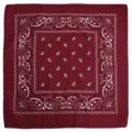 Red paisley bandana retro hip hop square scarf classic street dance head hair band - Burgundy