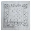 Classic grey paisley bandana square scarf hip hop street dance headwear unisex fashion item. - Light Gray