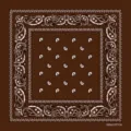 Brown paisley bandana for hip hop, 100% cotton retro head wrap and scarf for adults. - Coffee