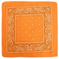 Orange paisley bandana hip hop retro headband stylish unisex square scarf for daily wear - Orange