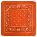 Orange paisley bandana, vintage hip hop head wrap, unisex fashion neck scarf and hair band. - Orange Red
