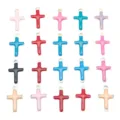 Bunte Emaillierte Kreuz Anhänger Edelstahl Schmuckherstellung DIY Set 20 Stk - Kreuz Stil (SN1445) / 20 Stück/Packung / Mehrfarbig Gemischt