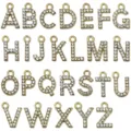 Ciondoli in lega 26 lettere inglesi strass oro KC per accessori di gioielleria fai da te. - Set Alfabeto (SN1627) / Set Alfabeto 26 Modelli 1 Ciascuno / Oro KC